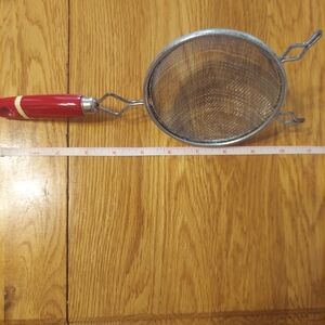 Stainless Steel Strainer with Red Handle